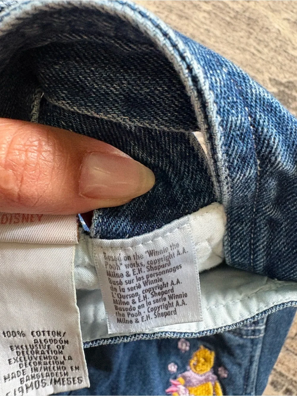 Vintage Disney Winnie the Pooh piglet denim overalls bibs embroidered 6/9 months